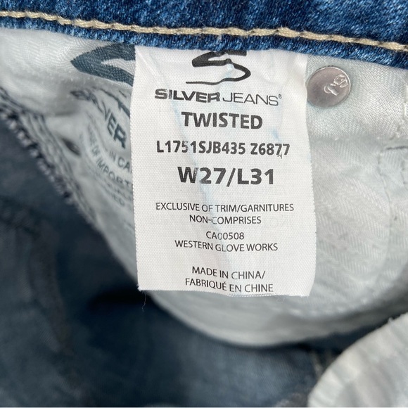 Silver Jeans‎ Co. Twisted Bootcut Low Rise Jeans Women's Size W27 L31 - Picture 4 of 13